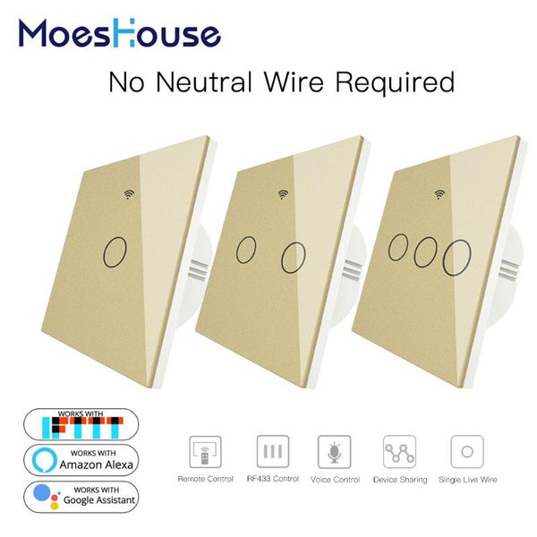 smart home control gold wifi wall switch no neutral wire needed wireless life tuya remote single fire work with alexa rf433
smart home control gold wifi wall switch no neutral wire needed wireless life tuya remote single fire work with alexa rf433