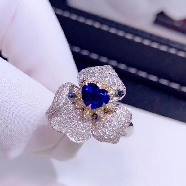 cluster rings h715 blue sapphire ring 1.01ct real pure 18 k natural unheat royal gemstone diamonds stone female, Golden;silver
cluster rings h715 blue sapphire ring 1.01ct real pure 18 k natural unheat royal gemstone diamonds stone female, Golden;silver