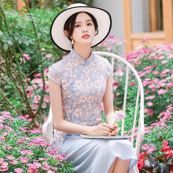 ethnic clothing modern cheongsam 2021 women's medium and long skirt, Red 
ethnic clothing modern cheongsam 2021 women's medium and long skirt, Red