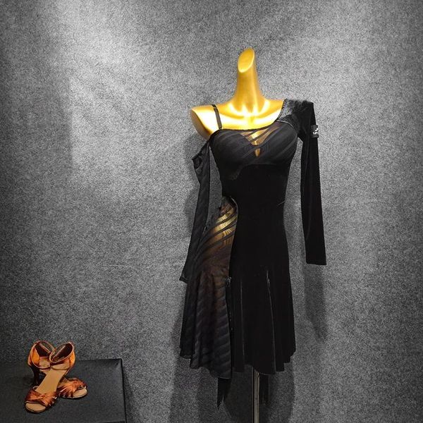 casual dresses perspective gauze stitching dress for lady latin dance wear off shoulder irregular dancewear practice cloth long sleeve, Black;gray
casual dresses perspective gauze stitching dress for lady latin dance wear off shoulder irregular dancewear practice cloth long sleeve, Black;gray