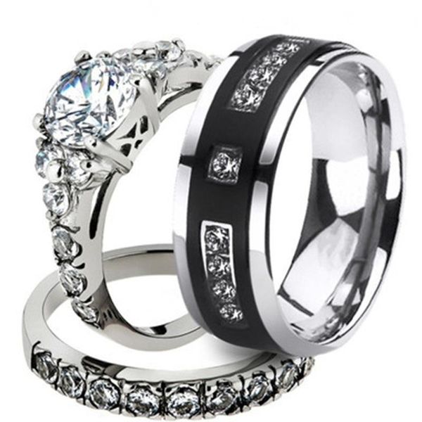 wedding rings classic couple zircon set for women men silver color female male engagement ring party valentine gifts jewelry, Slivery;golden
wedding rings classic couple zircon set for women men silver color female male engagement ring party valentine gifts jewelry, Slivery;golden