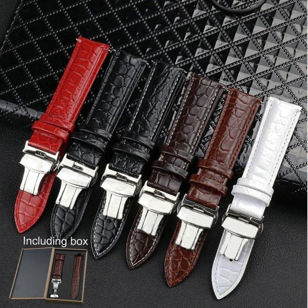 watch bands quality crocodile leather strap 20mm 22mm wristband with butterfly buckle quick release suitable for female male including box, Black;brown
watch bands quality crocodile leather strap 20mm 22mm wristband with butterfly buckle quick release suitable for female male including box, Black;brown