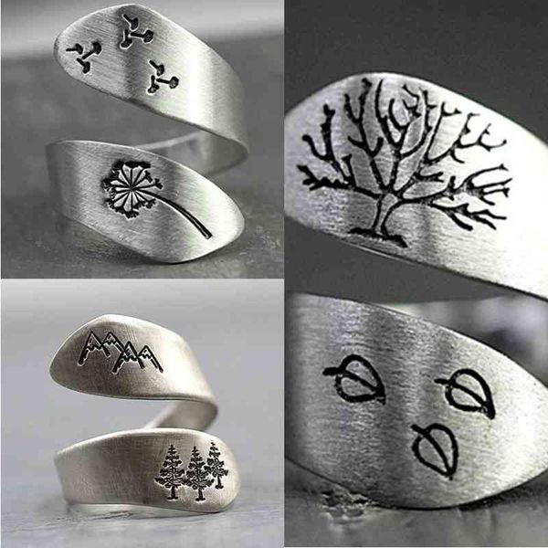 plated silver color hand-brushed winding ring mountain forest dandelion for women accept dropshipping
plated silver color hand-brushed winding ring mountain forest dandelion for women accept dropshipping
