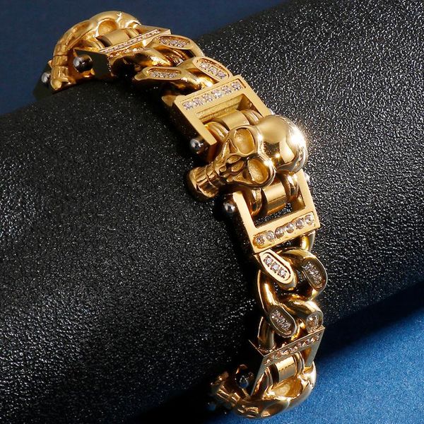 link, chain vintage heavy metal stainless steel men's cz hand bracelets punk rock gothic biker homme pulsera party jewelry gifts, Black
link, chain vintage heavy metal stainless steel men's cz hand bracelets punk rock gothic biker homme pulsera party jewelry gifts, Black