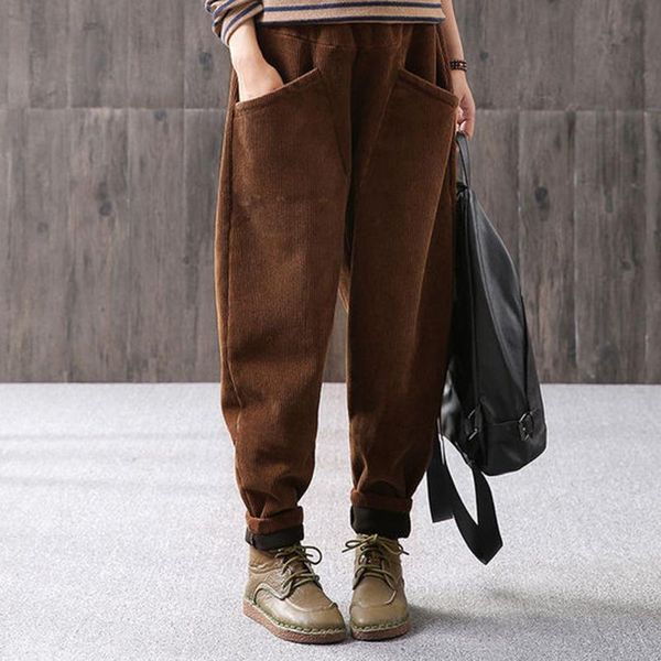women's pants & capris women corduroy casual loose harem elastic waist wide legged baggy trousers, Black;white
women's pants & capris women corduroy casual loose harem elastic waist wide legged baggy trousers, Black;white