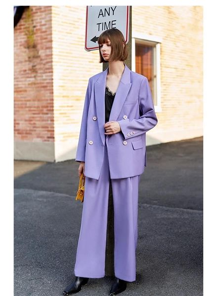 women's two piece pants classic peaked lapel women suits double breasted blazer wide leg 2 pieces sets casual daily young girl wear, White
women's two piece pants classic peaked lapel women suits double breasted blazer wide leg 2 pieces sets casual daily young girl wear, White