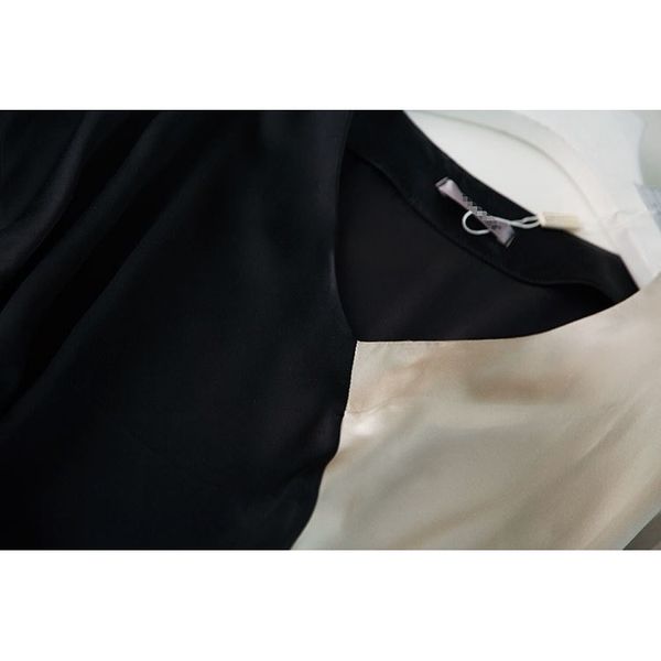 dress heavy 2021 waisted long retro european color matching mulberry silk women, Black;gray
dress heavy 2021 waisted long retro european color matching mulberry silk women, Black;gray