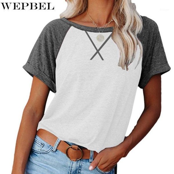 t-shirt summer short sleeve o-neck solid color fashion women's casual stitching loose pullover, White
t-shirt summer short sleeve o-neck solid color fashion women's casual stitching loose pullover, White