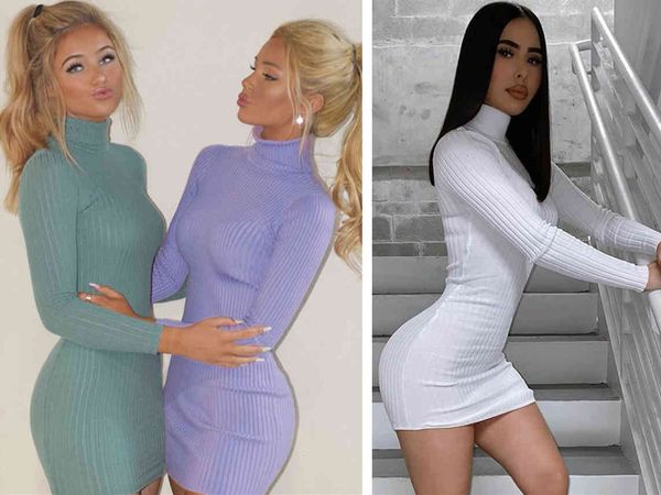 casual dresses popular high collar women's fall fashion skirt women long sleeve slim mini hip dress party, Black;gray
casual dresses popular high collar women's fall fashion skirt women long sleeve slim mini hip dress party, Black;gray