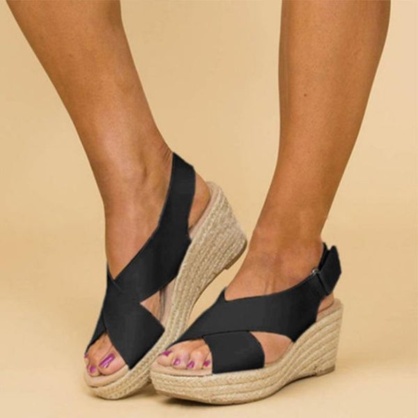 women platform sandals summer ladies wedges female casual ankle buckle shoes 2021 woman comfortbale footwear plus size, Black
women platform sandals summer ladies wedges female casual ankle buckle shoes 2021 woman comfortbale footwear plus size, Black