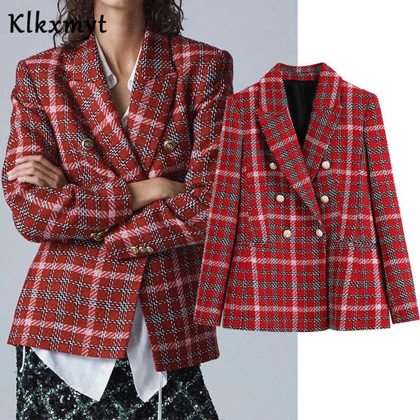 klkxmyt za blazer women fashion metal double breasted plaid blazers coat vintage long sleeve female outerwear chic 210527, White;black
klkxmyt za blazer women fashion metal double breasted plaid blazers coat vintage long sleeve female outerwear chic 210527, White;black