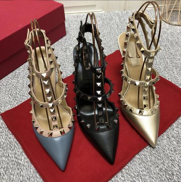 sandals summer v home rivets pointed toe super high heels stiletto strap real leather women sandals, Black
sandals summer v home rivets pointed toe super high heels stiletto strap real leather women sandals, Black