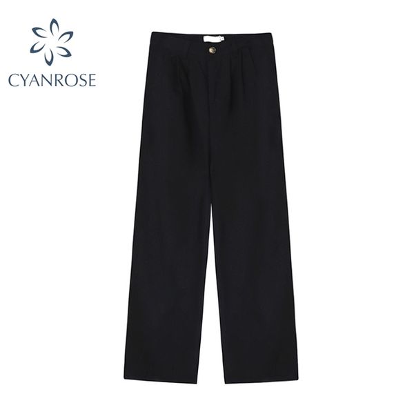 wide leg pants women pure button korean style loose leisure high waists female summer long daily trousers causal pant lady 210430, Black;white
wide leg pants women pure button korean style loose leisure high waists female summer long daily trousers causal pant lady 210430, Black;white