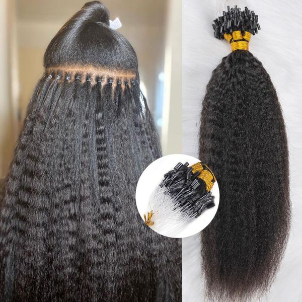 human hair bulks microloop extensions 100% kinky straight micro loop ring 100s/pack, Black
human hair bulks microloop extensions 100% kinky straight micro loop ring 100s/pack, Black