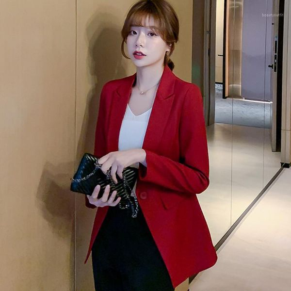 women's suits & blazers women 2021 fashion office wear single button coat vintage long sleeve pockets female outerwear chic x1673rx, White;black
women's suits & blazers women 2021 fashion office wear single button coat vintage long sleeve pockets female outerwear chic x1673rx, White;black