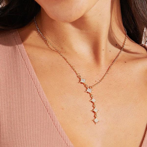 pendant necklaces european and american fashion simple style shiny star necklace women's, Silver
pendant necklaces european and american fashion simple style shiny star necklace women's, Silver