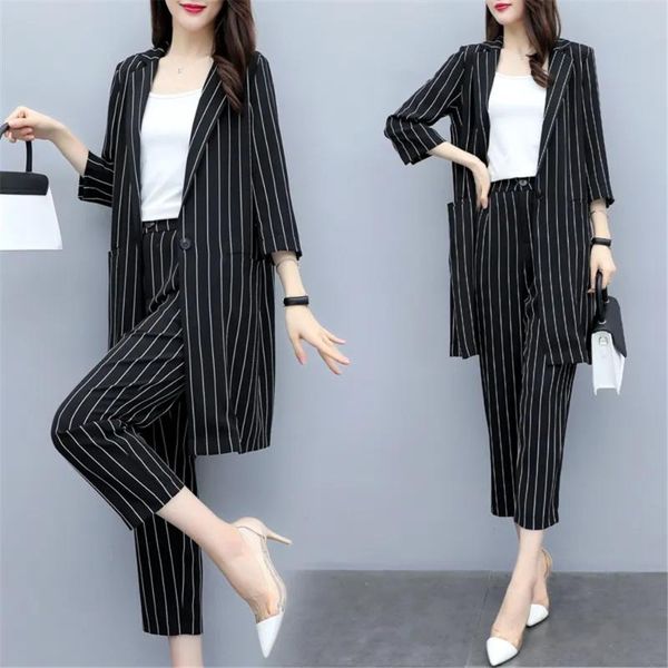 women's two piece pants women's striped suit spring & autumn 2021 fashion korean version mid-length suits coat wide leg ankle-l, White
women's two piece pants women's striped suit spring & autumn 2021 fashion korean version mid-length suits coat wide leg ankle-l, White