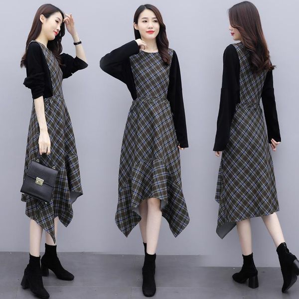 casual dresses plus size plaid dress set fashion elegant 2 piece business party retro survetement femme, Black;gray
casual dresses plus size plaid dress set fashion elegant 2 piece business party retro survetement femme, Black;gray