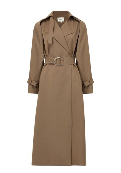 women's trench coats notched lapel pure color belt long coat, Tan;black
women's trench coats notched lapel pure color belt long coat, Tan;black