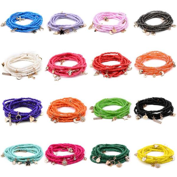 bangle 16 colors wholesale items jewelry multi layer glass handmade beads star moon love pendants women's bracelet for party gift, Black
bangle 16 colors wholesale items jewelry multi layer glass handmade beads star moon love pendants women's bracelet for party gift, Black