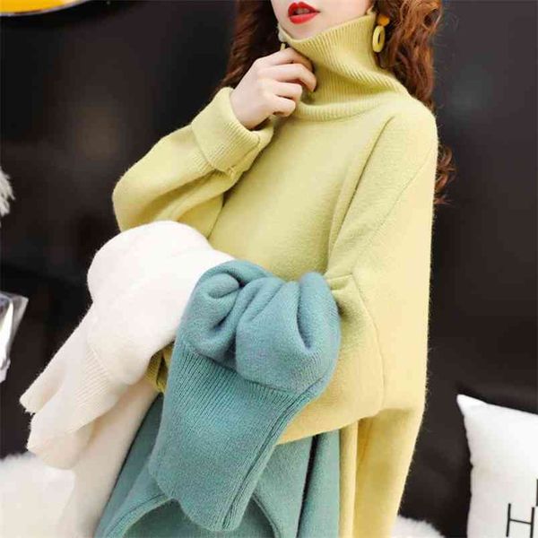 super fire jacket foreign style wild fresh autumn and winter clothing mid-length net red turtleneck sweater women loose 210427, White;black
super fire jacket foreign style wild fresh autumn and winter clothing mid-length net red turtleneck sweater women loose 210427, White;black
