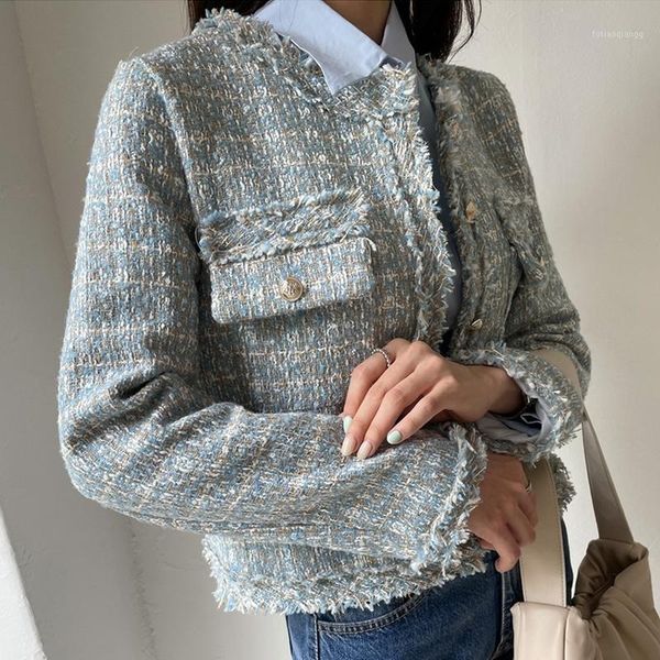 women's jackets 2021 autumn elegant chic tweed jacket coat women full sleeve o-neck single-breasted pockets solid soft ladies outerwea, Black;brown
women's jackets 2021 autumn elegant chic tweed jacket coat women full sleeve o-neck single-breasted pockets solid soft ladies outerwea, Black;brown