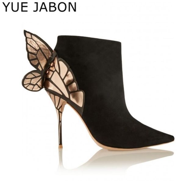 boots women 2021 autumn zip high heels butterfly angel wing ankle pointed toe booties feminina woman wedding party shoes, Black
boots women 2021 autumn zip high heels butterfly angel wing ankle pointed toe booties feminina woman wedding party shoes, Black