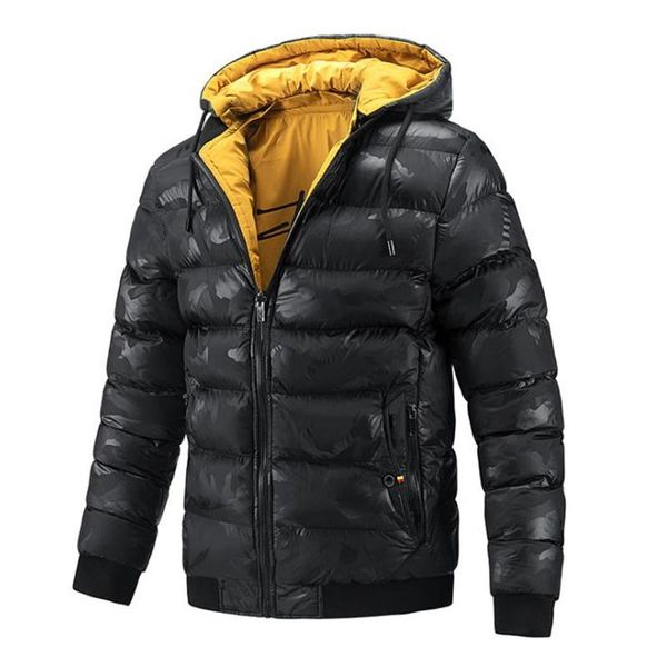men's down & parkas winter casual cotton jacket double-sided wear hooded camouflage coat, Black
men's down & parkas winter casual cotton jacket double-sided wear hooded camouflage coat, Black