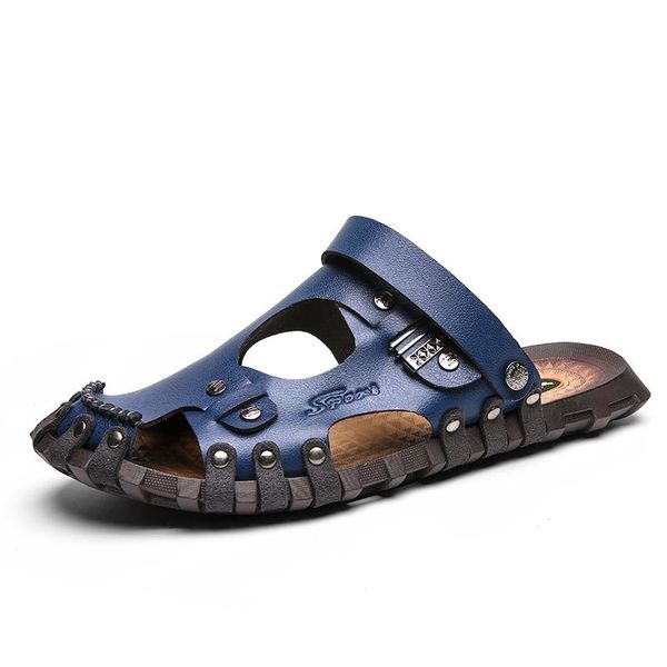 slippers summer men sandals breathable leather beach brand casual shoes comfortable slip-on men's size 38-47, Black
slippers summer men sandals breathable leather beach brand casual shoes comfortable slip-on men's size 38-47, Black