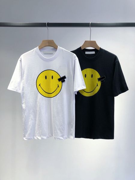design clothing 07 summer couple yellow big smiling face short sleeve basic men's and women's t-shirt loose shoulder version, White
design clothing 07 summer couple yellow big smiling face short sleeve basic men's and women's t-shirt loose shoulder version, White