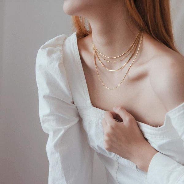 chains fashion simple round bead necklace gold multilayer stainless steel snake bone chain 2021 niche design jewelry wholesale, Silver
chains fashion simple round bead necklace gold multilayer stainless steel snake bone chain 2021 niche design jewelry wholesale, Silver