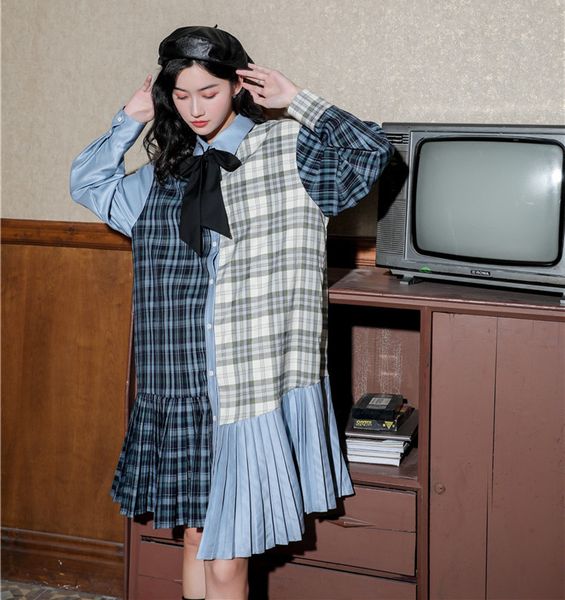 dress autumn winter plaid long sleeve dress preppy shreds feminine bing fashion, Black;gray
dress autumn winter plaid long sleeve dress preppy shreds feminine bing fashion, Black;gray