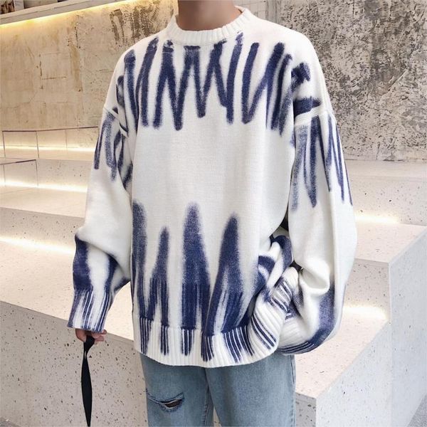 men's sweaters men korean fashions pullovers 2021 mens streetwear oversized knitted sweater autumn, White;black
men's sweaters men korean fashions pullovers 2021 mens streetwear oversized knitted sweater autumn, White;black