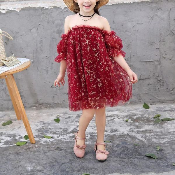 girl's dresses kids girls off shoulder dress stars gilding pattern mesh loose princess for summer yh-17, Red;yellow
girl's dresses kids girls off shoulder dress stars gilding pattern mesh loose princess for summer yh-17, Red;yellow