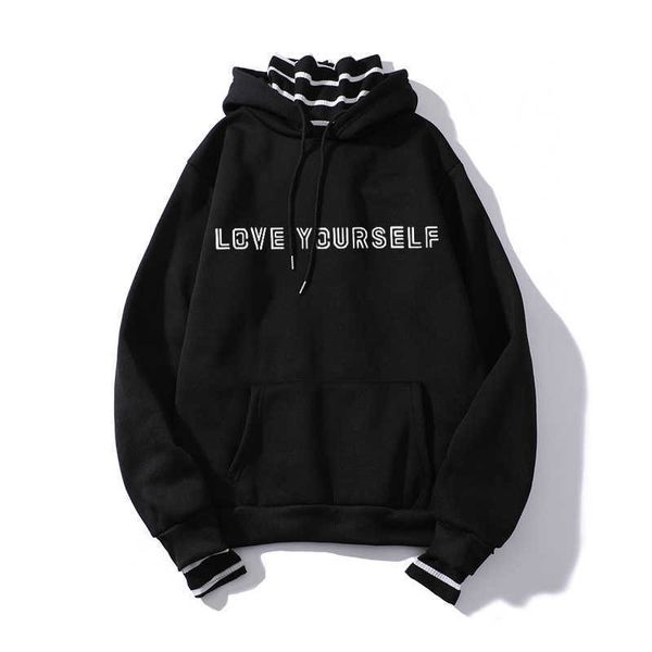 100% new hoodie kpop bangtan boys love yourself hoodies streetwear spring hoodies women hooded pullover tracksuit y0820, Black
100% new hoodie kpop bangtan boys love yourself hoodies streetwear spring hoodies women hooded pullover tracksuit y0820, Black