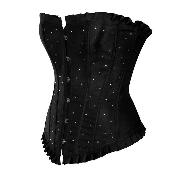 overbust corset women bustier rhinestone satin costume waist trainer corsets lace up bustiers plus size, Black;white
overbust corset women bustier rhinestone satin costume waist trainer corsets lace up bustiers plus size, Black;white