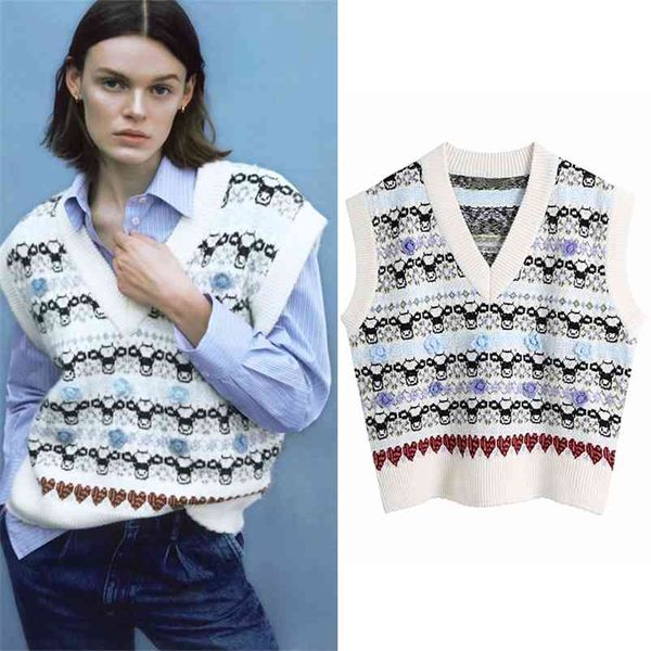 spring autumn soft knitted za sweater vest casual elastic jacquard pullover sleeveless causal female knitting swearters 210422, White;black
spring autumn soft knitted za sweater vest casual elastic jacquard pullover sleeveless causal female knitting swearters 210422, White;black