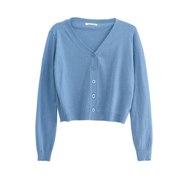 women's knits & tees korean style v-neck short knitted sweaters women thin cardigan fashion sleeve sun protection crop spring and autum, White
women's knits & tees korean style v-neck short knitted sweaters women thin cardigan fashion sleeve sun protection crop spring and autum, White