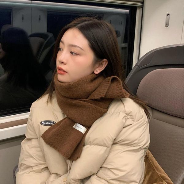 scarves fashion korean warm solid scarf knitted men and women outdoor long decorate, Blue;gray 
scarves fashion korean warm solid scarf knitted men and women outdoor long decorate, Blue;gray