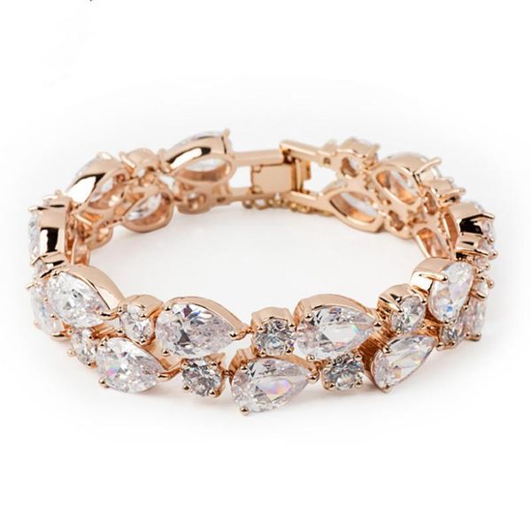 link, chain zlxgirl jewelry dubai gold water drop shape women's wedding bracelet cubic zircon cooper bangle bijoux, Black
link, chain zlxgirl jewelry dubai gold water drop shape women's wedding bracelet cubic zircon cooper bangle bijoux, Black