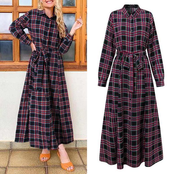 casual dresses fashion long sleeve plaid dress 2021 celmia women's autumn lapel vintage checked maxi vestidos robe loose party 7, Black;gray
casual dresses fashion long sleeve plaid dress 2021 celmia women's autumn lapel vintage checked maxi vestidos robe loose party 7, Black;gray