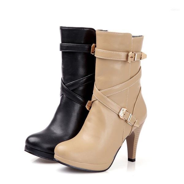 boots womens lady zipper buckle strap mid-calf riding platform stiletto high heels round toe 202111, Black
boots womens lady zipper buckle strap mid-calf riding platform stiletto high heels round toe 202111, Black