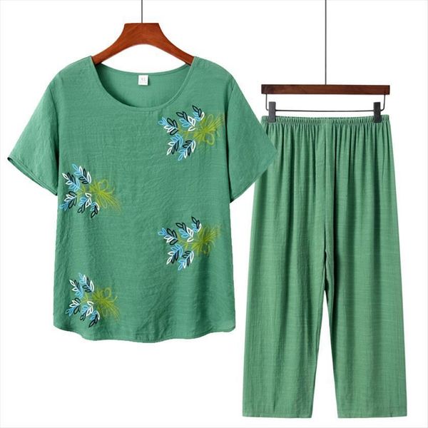 cotton linen mother sets middle womens pants aged elderly 2 piece set loose short sleeve plus size print two, White
cotton linen mother sets middle womens pants aged elderly 2 piece set loose short sleeve plus size print two, White