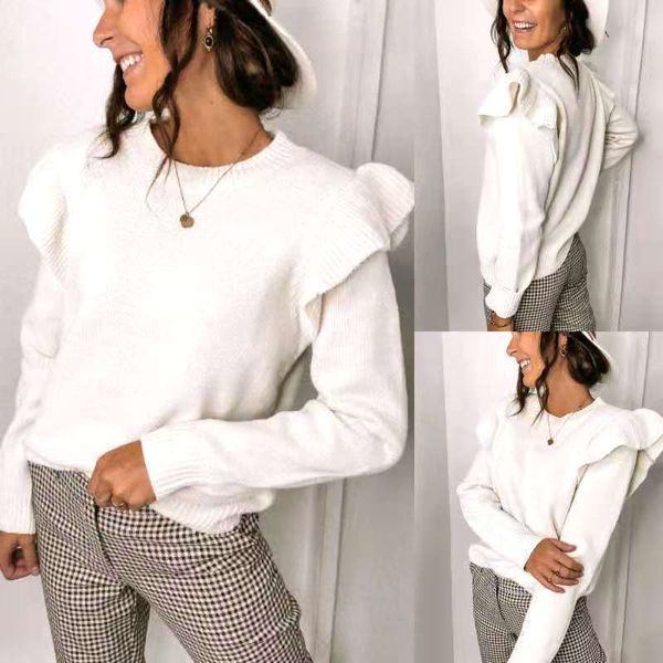 fashion sweater autumn and winter 2021 women's wear pure color t-shirt bp231, White;black
fashion sweater autumn and winter 2021 women's wear pure color t-shirt bp231, White;black
