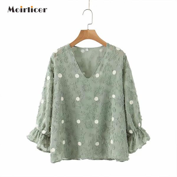 women's blouses & shirts 2021 women retro dot emebroidery green blouse long sleeve chic female casual loose shirt blusas femininas, White
women's blouses & shirts 2021 women retro dot emebroidery green blouse long sleeve chic female casual loose shirt blusas femininas, White