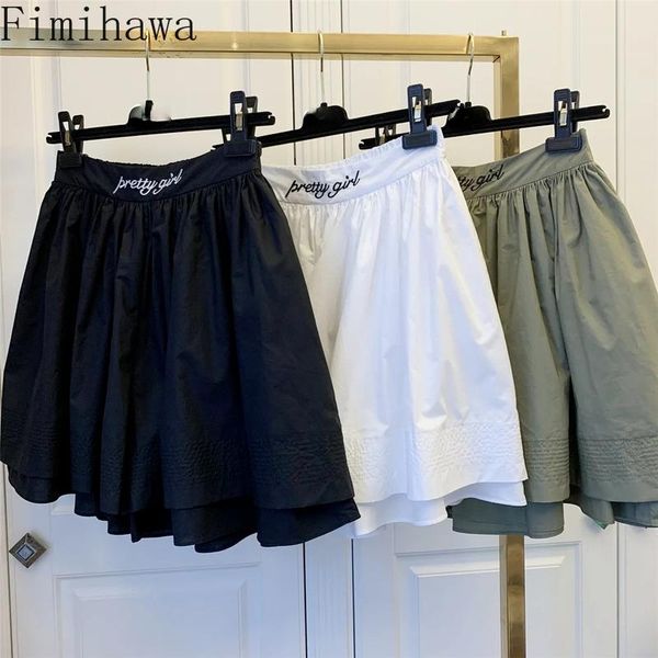 women's shorts white pleated woman embroidery elastic high waist short pants summer wild streetwear 2021 preppy bottoms, White;black
women's shorts white pleated woman embroidery elastic high waist short pants summer wild streetwear 2021 preppy bottoms, White;black