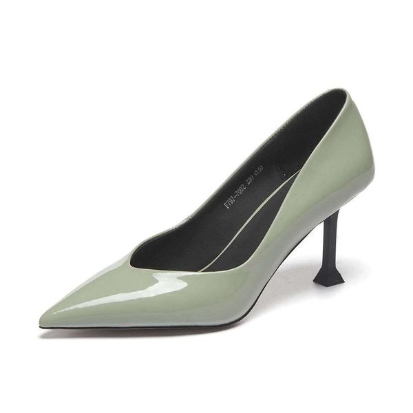 dress shoes 2021 est high heels women's pumps patent leather pointed toe european style lady mature slip on women, Black
dress shoes 2021 est high heels women's pumps patent leather pointed toe european style lady mature slip on women, Black
