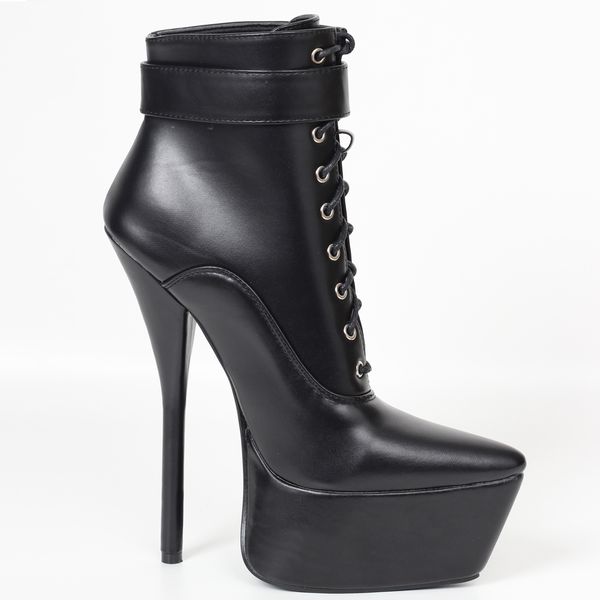 new style womens black patent high heels lace-up platform ankle boot, Black;white
new style womens black patent high heels lace-up platform ankle boot, Black;white