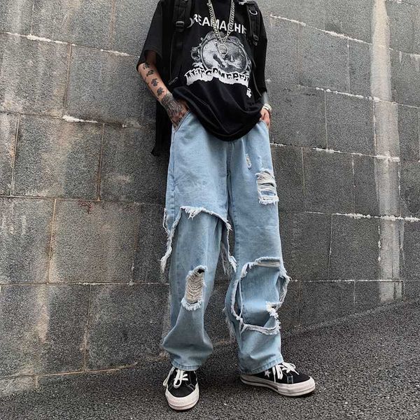 fake two-piece pants streetwear high waist hole jeans loose straight wide leg women's fashion 210615, Blue
fake two-piece pants streetwear high waist hole jeans loose straight wide leg women's fashion 210615, Blue