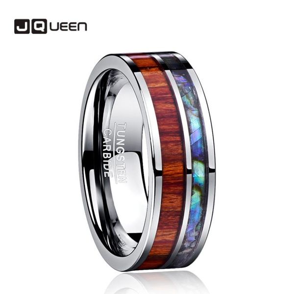 wedding rings jqueen 8mm men's ring polished 100% tungsten carbide inlay wood grain natural shell flat edge comfort fit size 7-12, Slivery;golden
wedding rings jqueen 8mm men's ring polished 100% tungsten carbide inlay wood grain natural shell flat edge comfort fit size 7-12, Slivery;golden
